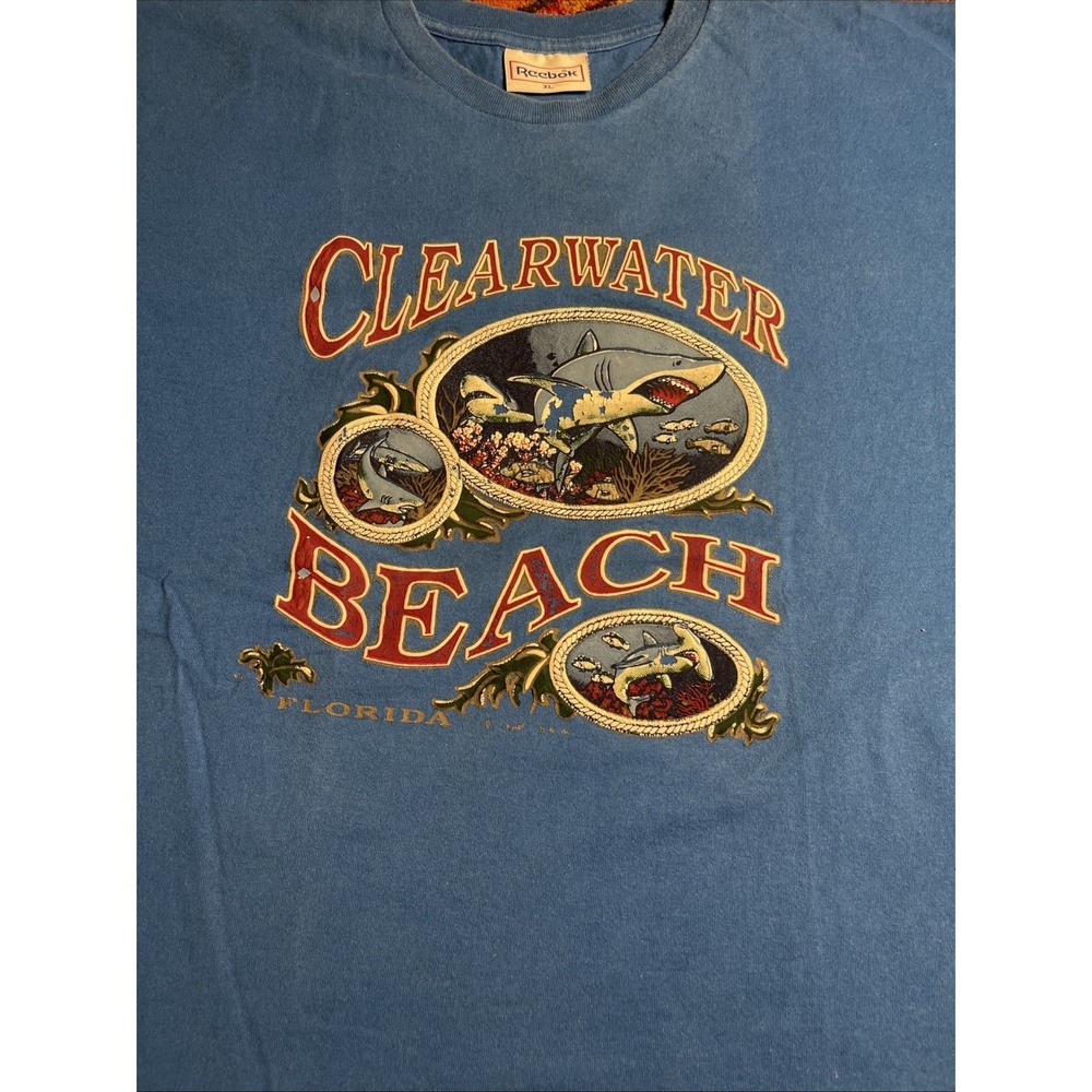 VTG Single Stitch Reebok Made in USA Graphic T-Shirt Florida Sharks XL